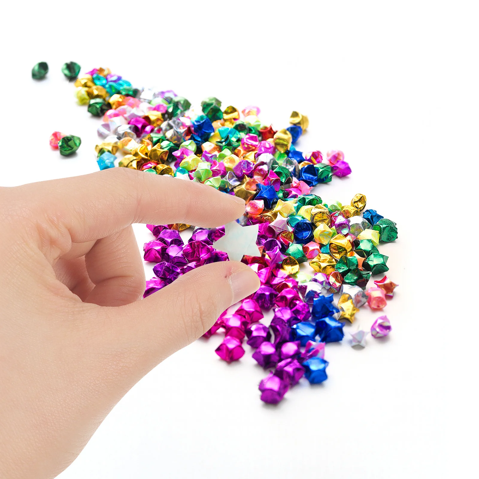 300 قطعة ورق قابل للطي على شكل نجمة متوهجة 10 ألوان متنوعة أوراق أوريغامي مضيئة لمشاريع ديكور يدوية ذاتية الصنع ليلاً