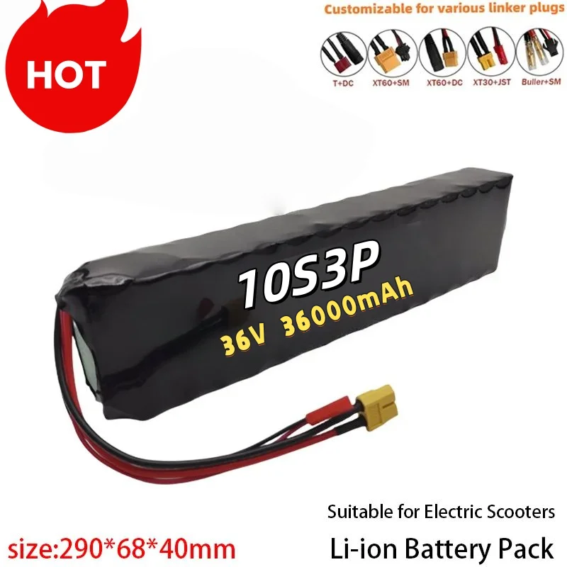 

Для 36 В 36 Ач литиевый аккумулятор 18650 10S3P 500 Вт модифицированный аккумулятор для электрического скутера 36 В с BMS SYP JSTXT60