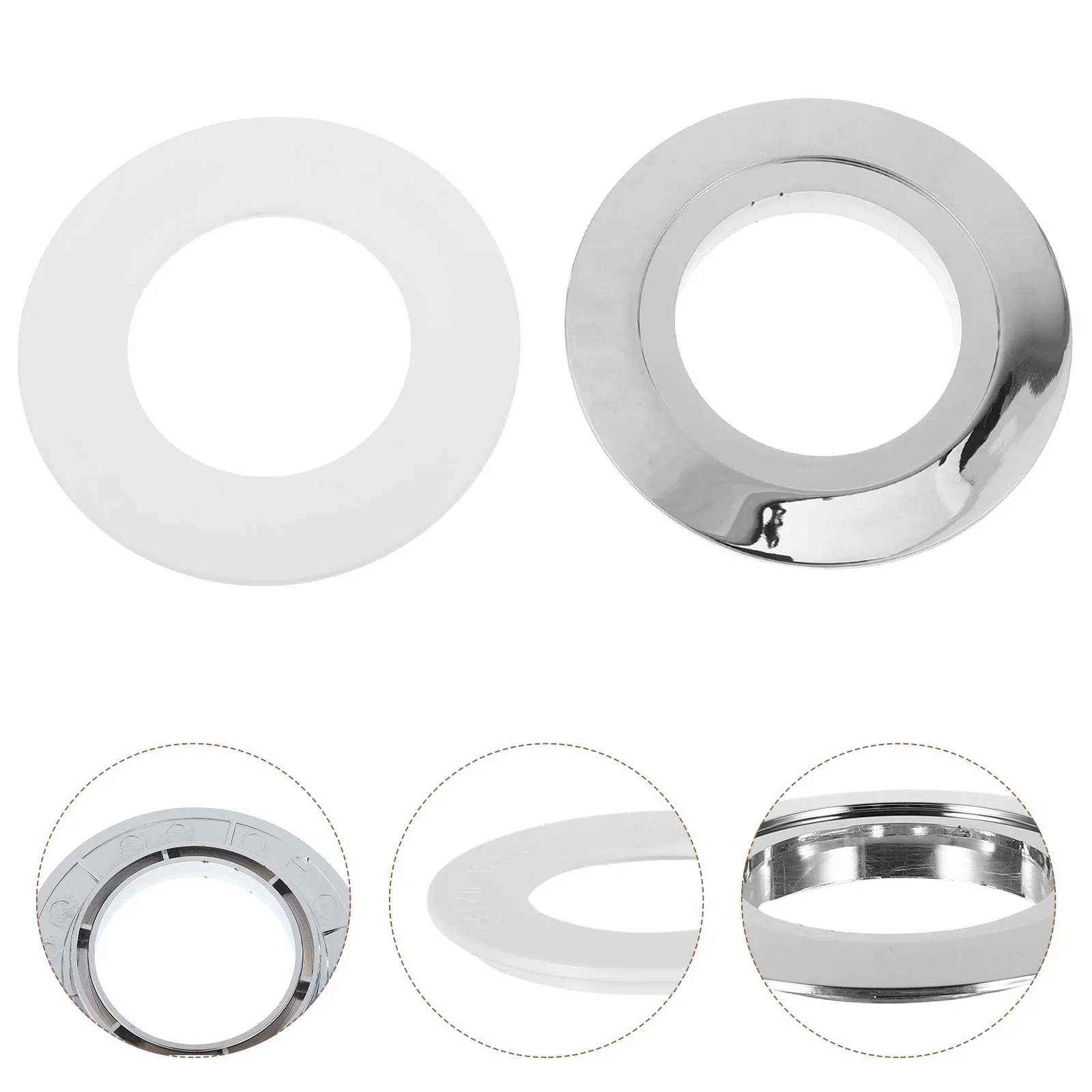 

2Sets Dual Flush Toilet Button Converter Plate Easy Install Flush Auxiliary Conversion Gasket 38Mm Durability Long Term Use Home
