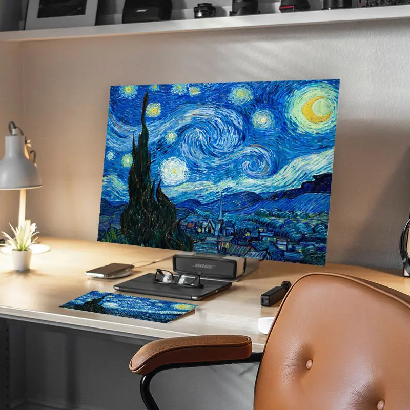 monitor cover 19/24/27/32inch Renaissance Van Gogh's oil painting keyboard monitor dust cover for apple computer imac