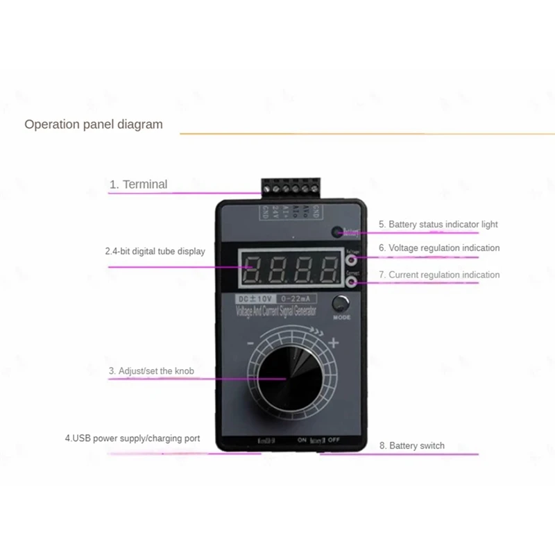 Handheld Positive And Negative Voltage 0-10V5V + Current 0-4-20Ma Signal Generator Kit Analog Source Calibrator