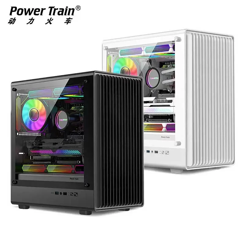 

Power Train zhijie V1 Стеклянный боковой открытый настольный компьютер MATX 240 мм Корпус игрового компьютера с водяным охлаждением
