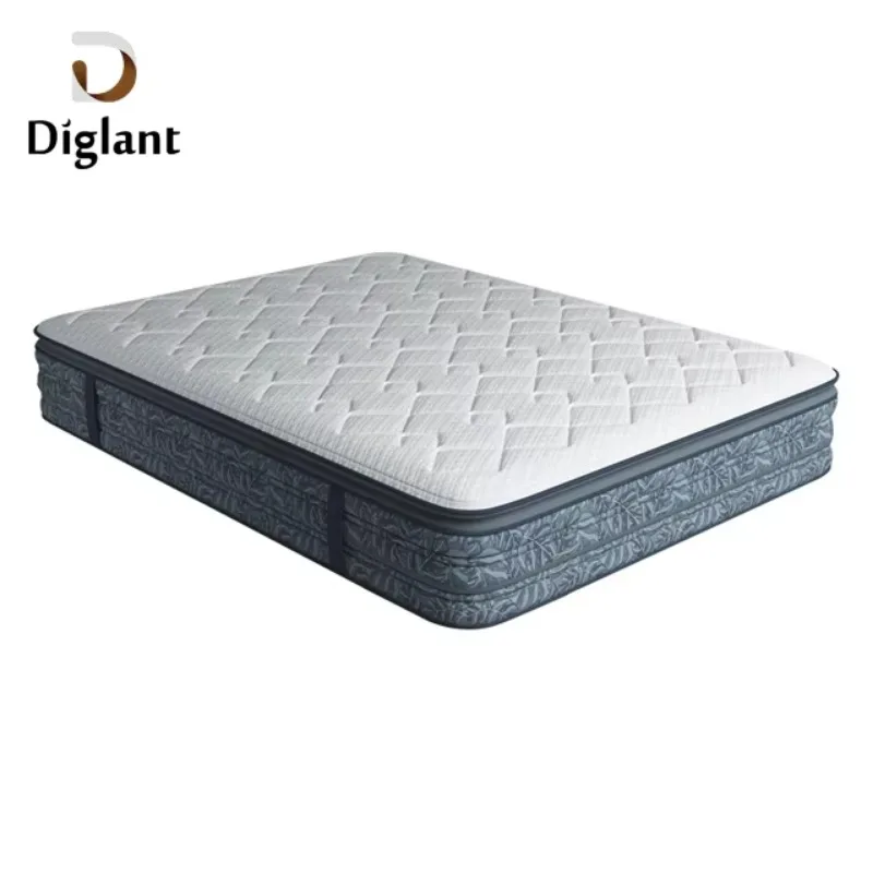 D58  Hotel Bedroom Furniture Soft Compressed Sponge Queen Size Hotel Pillow Top Luxury Spring Mattress