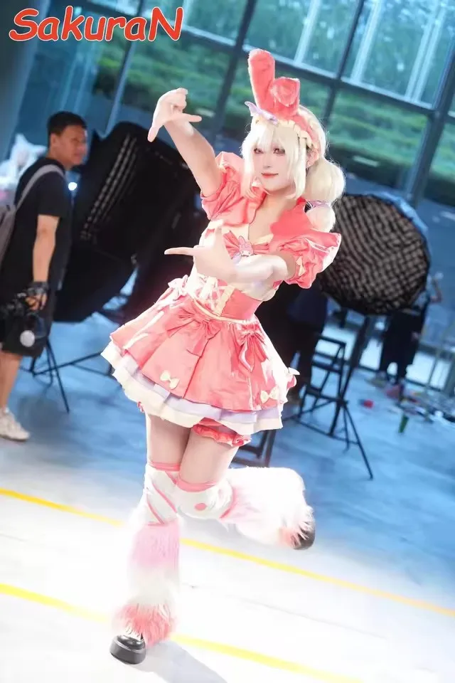 زنبق حاجز تأثيري لعبة الهوية الخامس المشجع زي موحد فستان وردي شعر مستعار مجموعة حفلة لعب الأدوار أنيمي الزي للنساء #3