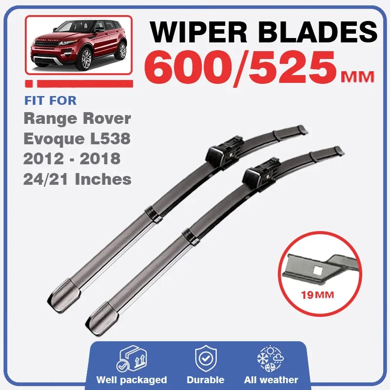 For Range Rover Evoque L538 2012 - 2018 Front Wiper Blades 24''+21'' Windshield Windscreen Brushes Window Cutter LRX Concept HSE