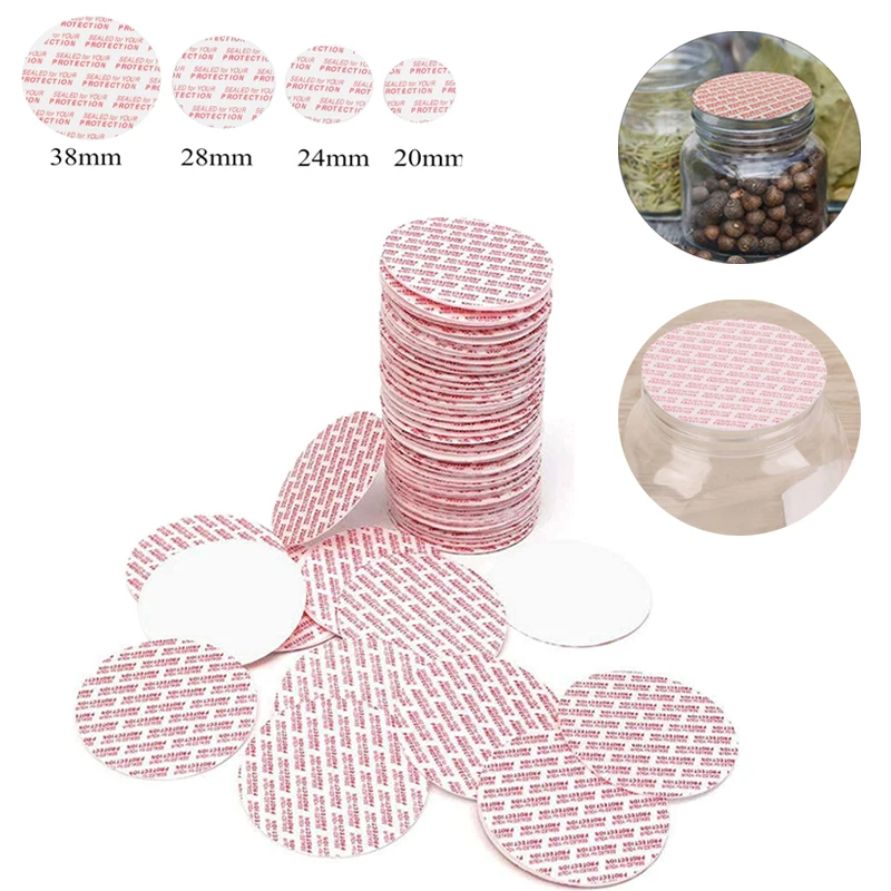 100 Pcs Self Adhesive Pressure Sensitive Press Seal Cap Liners Jar Bottle Foam Safety Tamper Sealers Sealing Piece Plate Gasket