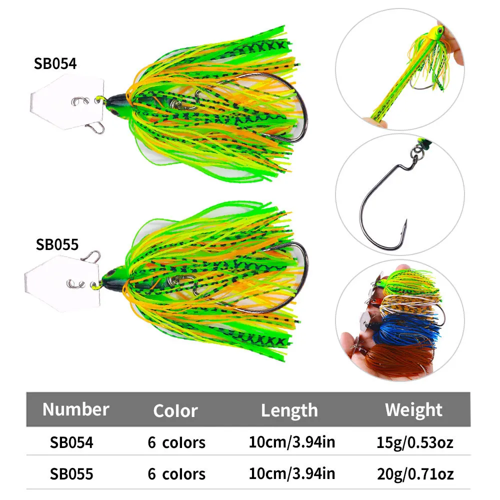 Chatterbait Fishing lures Bionic Hard Bait Plate casting trolling Crankbait Spinner Metal Head Jig lures for bass pike muskie