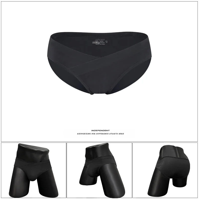 ADANNU Men's Briefs Minimalist Solid Color Thin Single-layer Modal U-convex Pouch Slim Fit Underwear