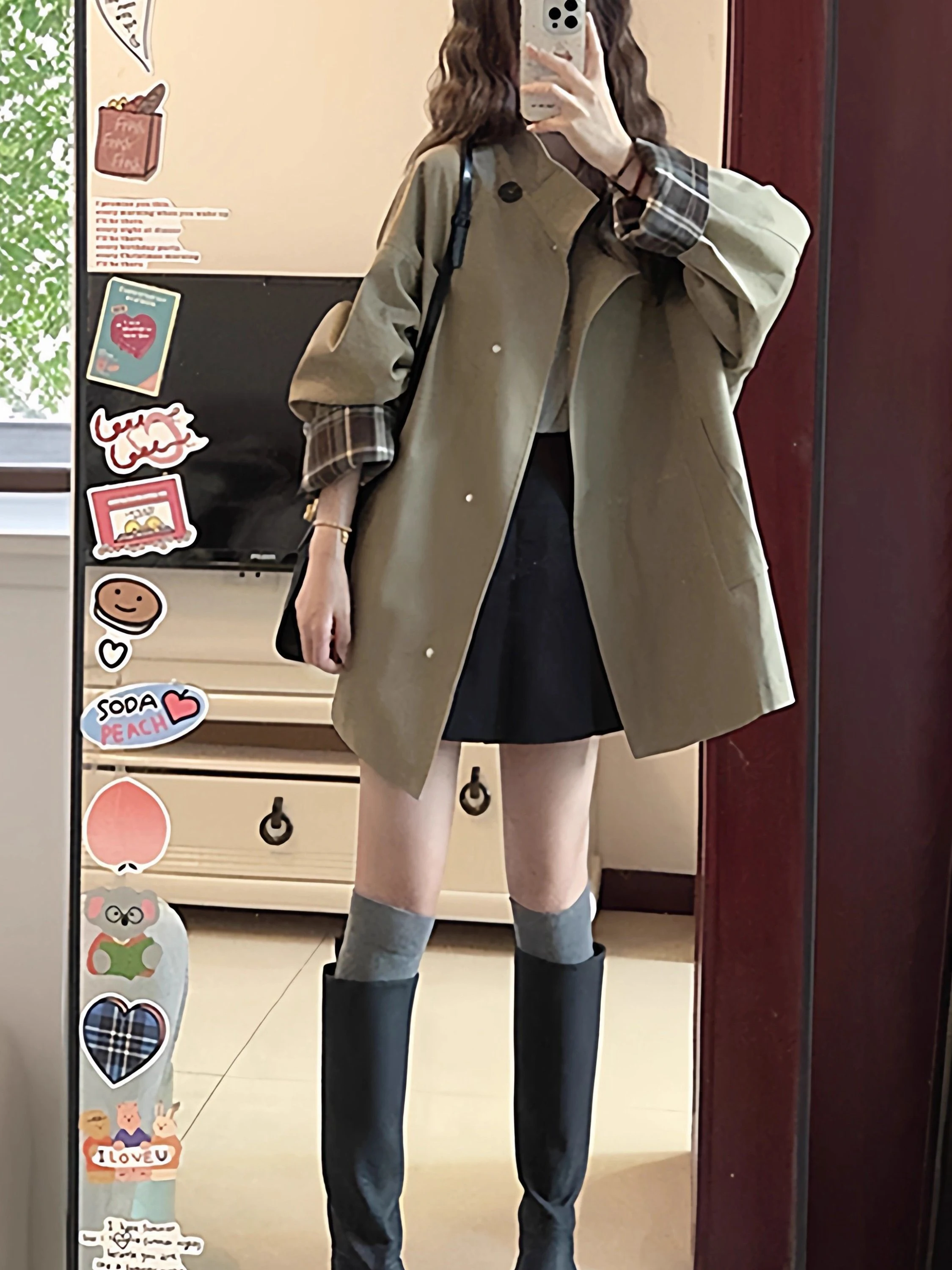 Khaki Color Women's Coat British Style Spring Autumn New Medium Length Fashionable Trendy Windbreaker Outerwear Jacket
