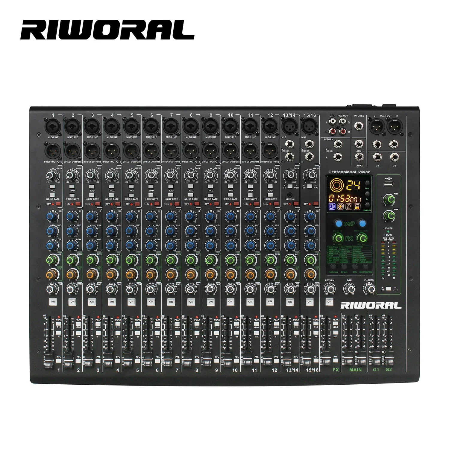 MDF16 Professional Top selling sound system Built-in 99 Reverb Effect USB mixer 16 channels dj digital audio mixer