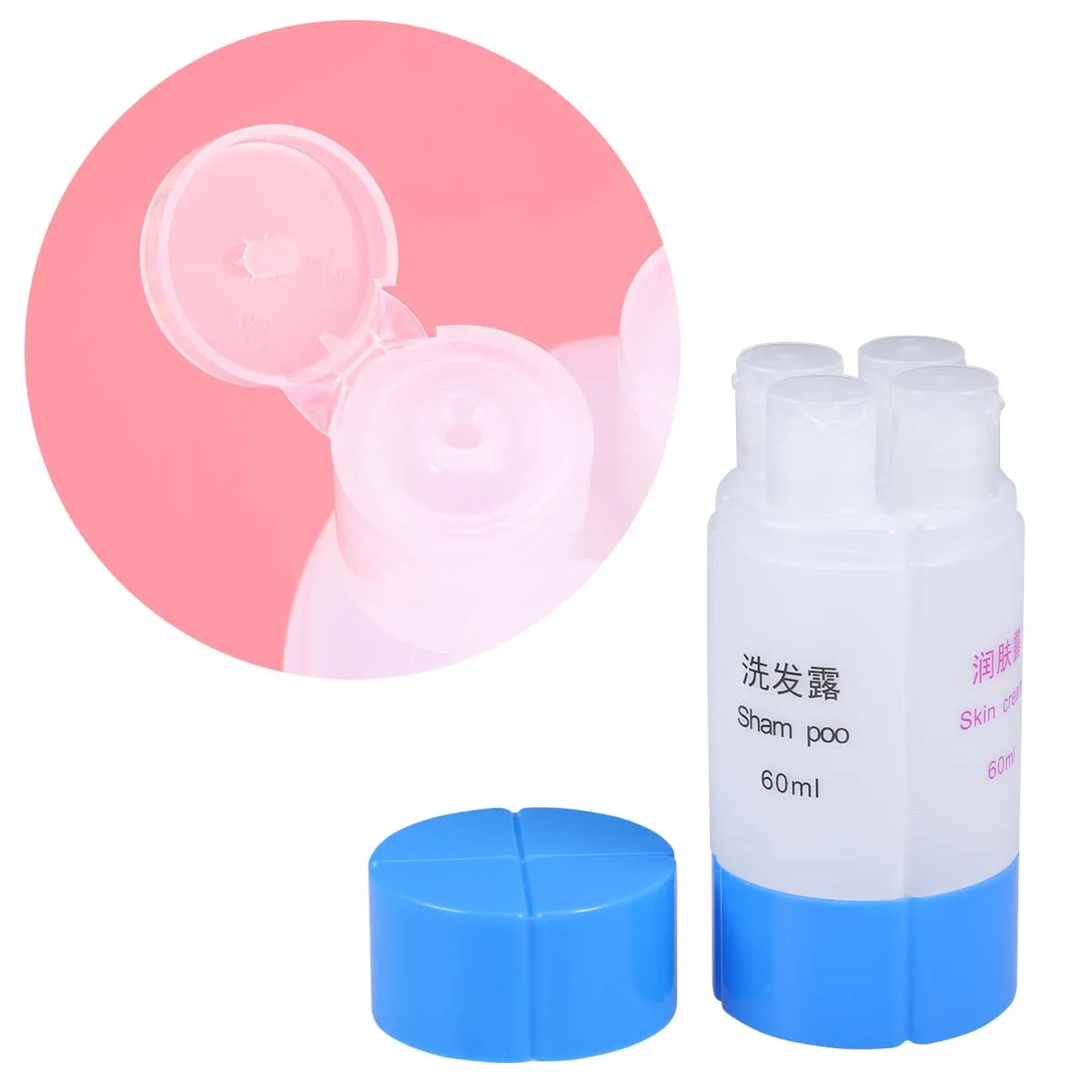 

4in1 Travel Bottles Set Shampoo Containers Lotion Toiletries Portable Sizes Refillable Reusable EcoFriendly Bottle Trip