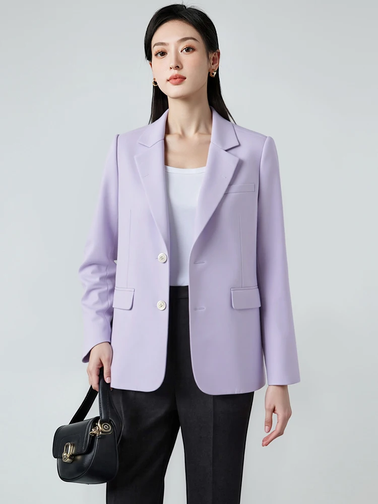 Light Purple Suit Jacket Women's Small Size 2026 New Winter Lightweight Casual Commute High End Ladies' Business Suit
