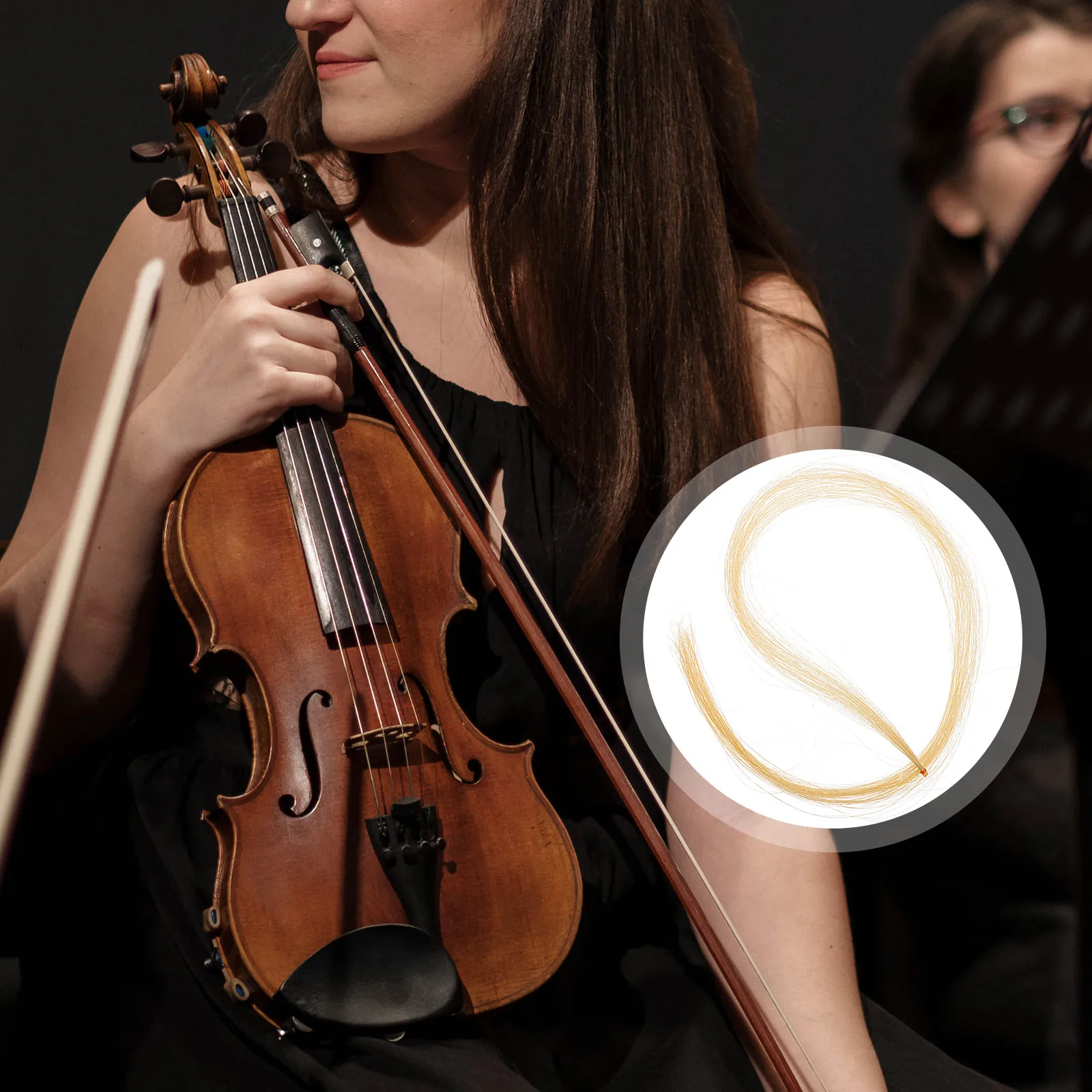 

Piano Bow String Instrument Hair Violin Replacement Horsehair for Viola Full Size