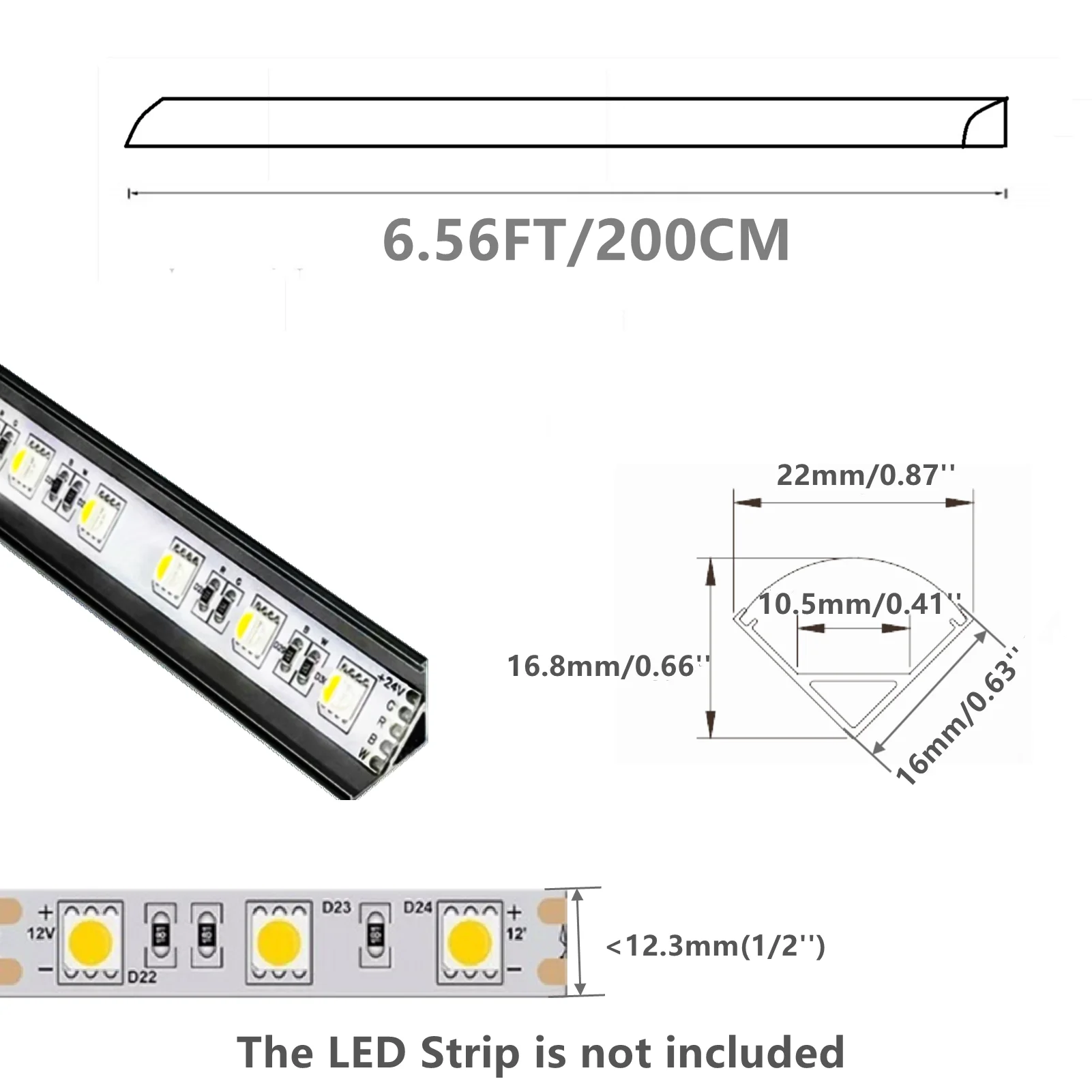 10-30 Pack 80Inch 2m Led Strip Black Channel Diffuser ,5-12mm Wide Tape V Shape Track  Milky Cover Corner Mounted Alu Profile