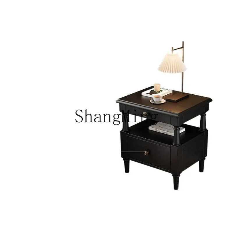 

ZYY medieval bedside table, bedroom all solid wood bedside storage cabinet, retro bedside storage cabinet