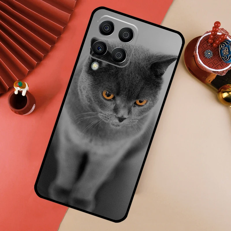 British Shorthair Cat For Samsung Galaxy M13 M14 M33 M12 M32 M52 M31 M55 M15 M11 M21 M35 M53 M34 M54 M06 M16 Case