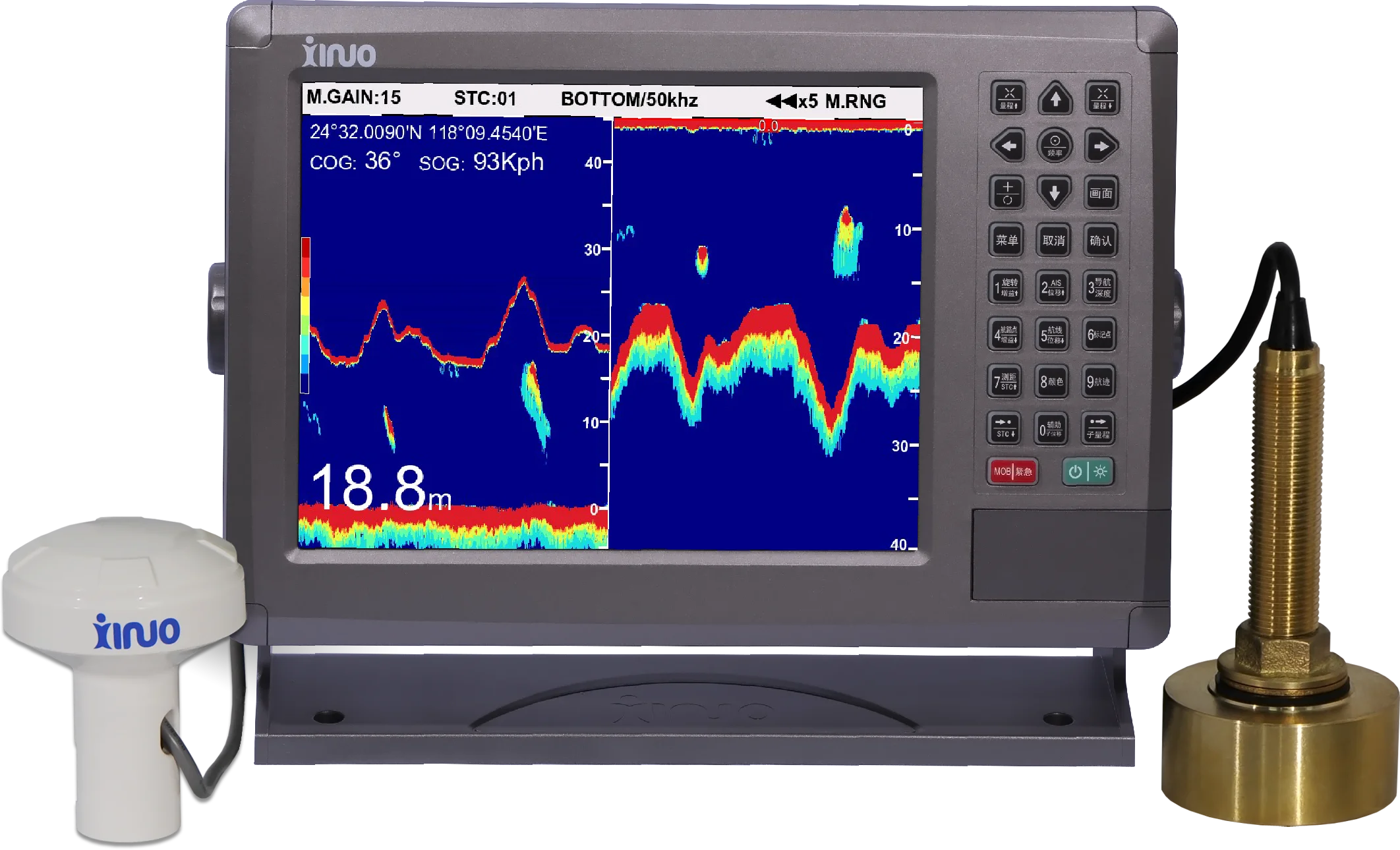 10.4 Inch Marine Fishfinder / Echo Sounder for Fishing boat & Ships XINUO XF-1069GF Echo Soundeur  GPS Combo