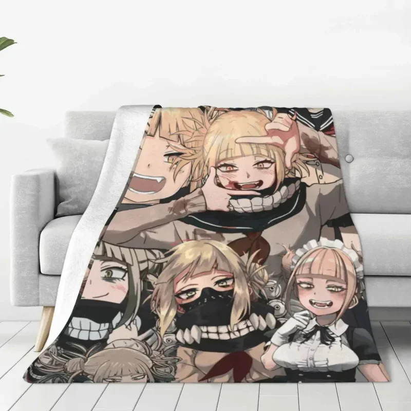 Himiko Toga Tribute Pattern Blankets Fleece Boku No Hero Academia Super Warm Throw Blanket for Home Couch Bed Rug  throw blanket