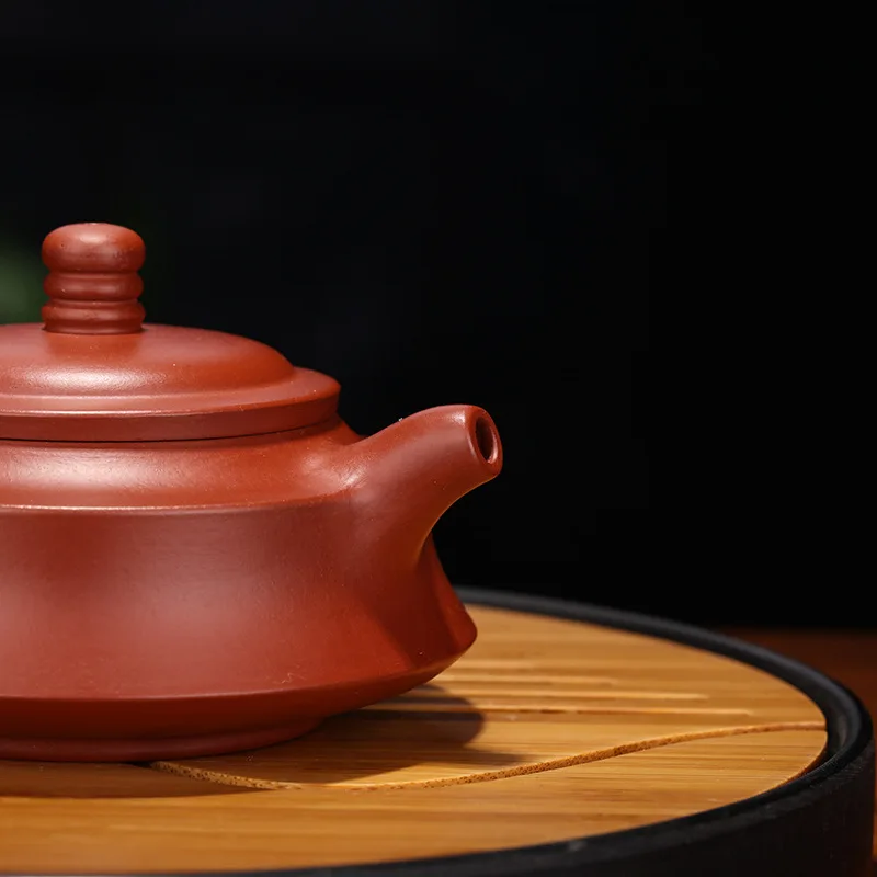 Zen style marked teapot real yixing zisha dahongpao clay original ore treasure Chinese character carved ball shaped infuser hole