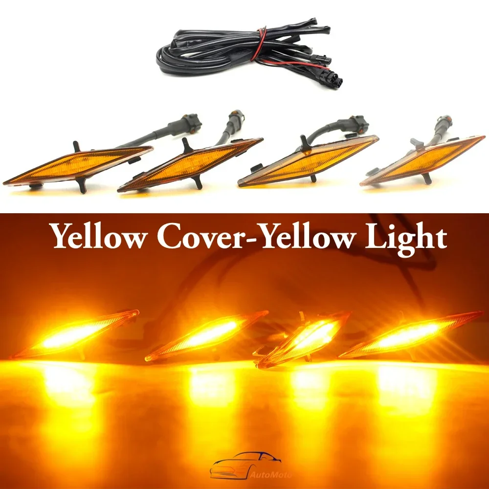 4Pcs Raptor Style Amber Lens Grille LED Lights For Toyota 4Runner TRD Pro 2014-2020 Day Running With Light Accessories
