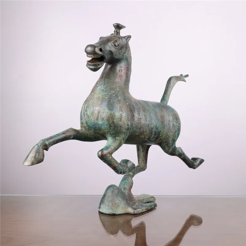 Antique Bronze Artifact Gansu Horse Treading On Flying Swallow Decoration Film Props Museum Specialty Collection