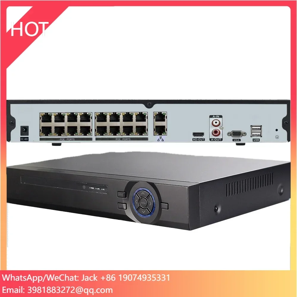 Grabadoras de vídeo en red HD de seguridad CCTV H.265 compatibles con control PTZ 16 canales 4K 8MP POE NVR
