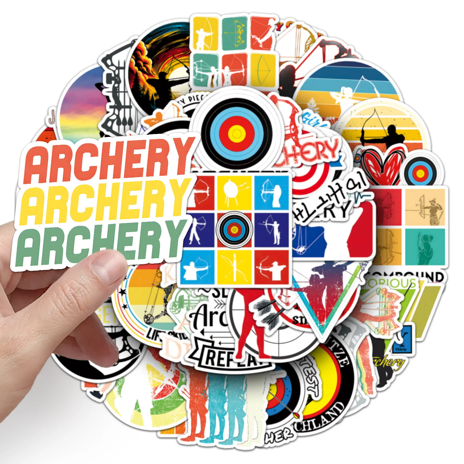 50PCS Archery Cartoon Stickers Sports Graffiti Contest DIY Decoration Kids Toys Suitcase Fridge Laptop Guitar Bike Sticker