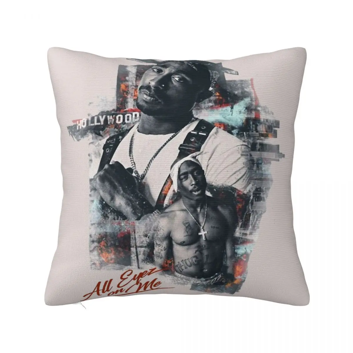 Hip Hop Retro Man 2pac Pillowcase Merch Printed Cushion Cover Pillow Covers Bedroom Decor Zippered Multiple Sizes