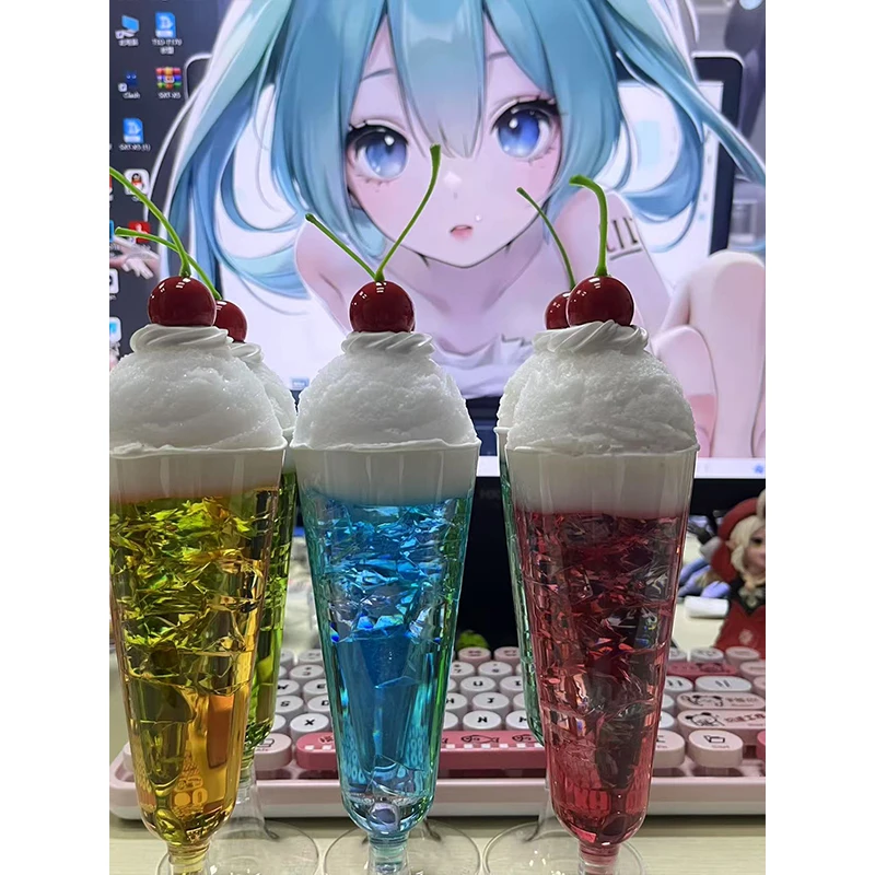 Blue Pink Red Soda Fruit Girl Gift House Interior Accessories Green Decoration Blue Room Decorative Style Tea Jewelry Retro Prop