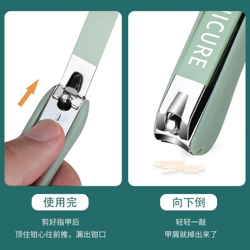 HighGrade Sharp Nail Clippers for Household  Male and Female Universal Pedicure Kit Portable Light Green Nail Art Tools Set
