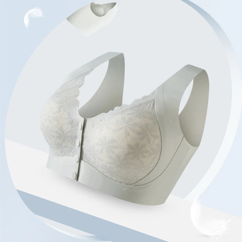 Vest-style Front-button Bra for Small Breasts, No Steel Ring, Adjustable, Large-size, Open-button, Seamless Underwear for Women