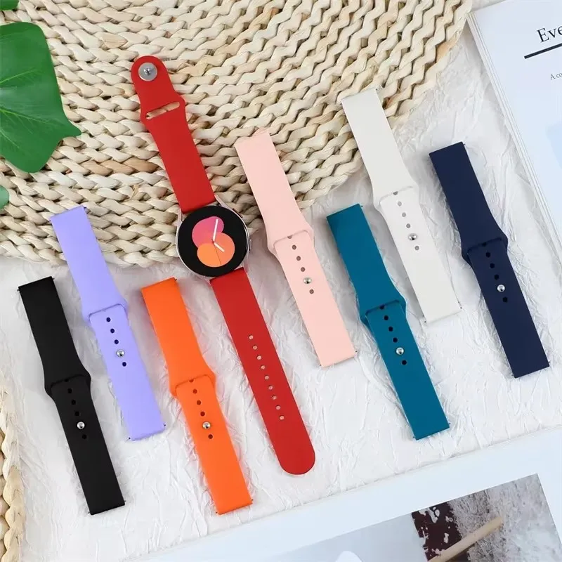 Silicone Strap for Samsung Galaxy Watch 4-5-pro-6-Classic/active 2 40mm 44mm Sport bracelet Huawei GT 4-3-2e-pro Band 20mm 22mm