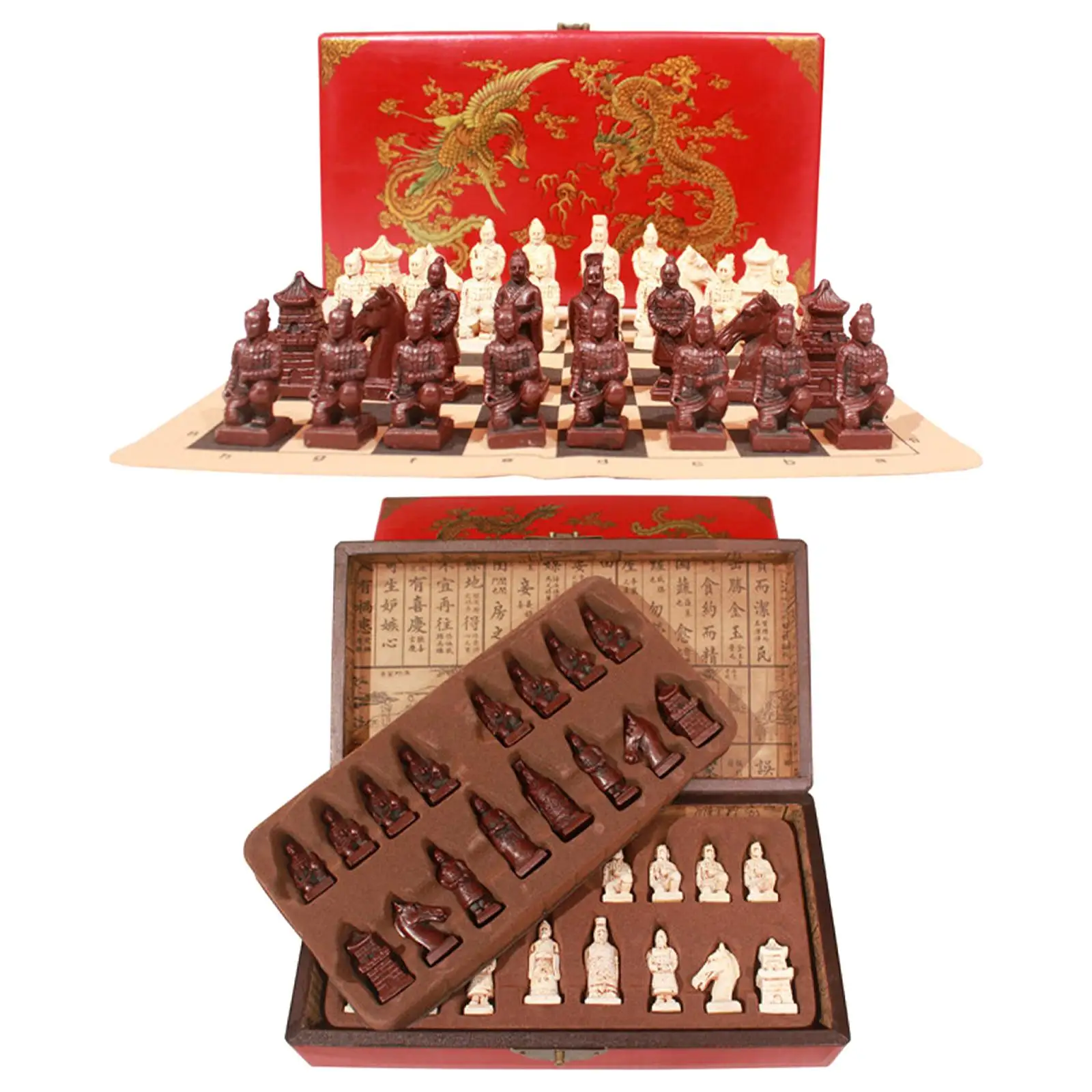 International Chess Set with Storage Case Pieces for Game Travel Entertainment