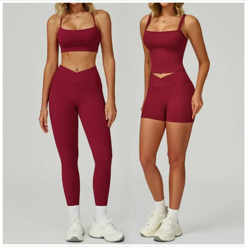 

Women's Yoga Set Cutout Nude Cutout Beautiful Back High Waist Tight Yoga Clothes Cycling Sports Outdoor Running Fitness Set