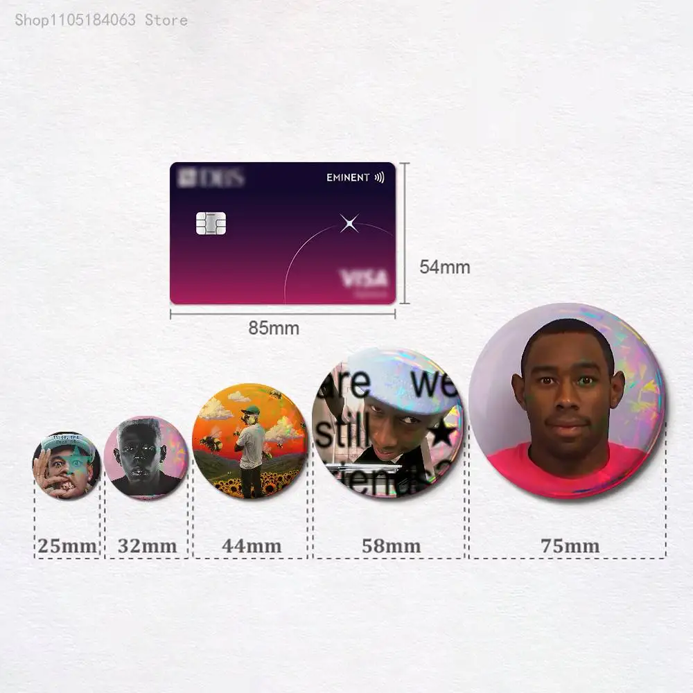 T-Tyler مضحك C-الخلاق شارات زر جولة الإبداعية دبوس بروش شارة حقيبة اكسسوارات الديكور المشجعين جمع الأصدقاء الهدايا #2