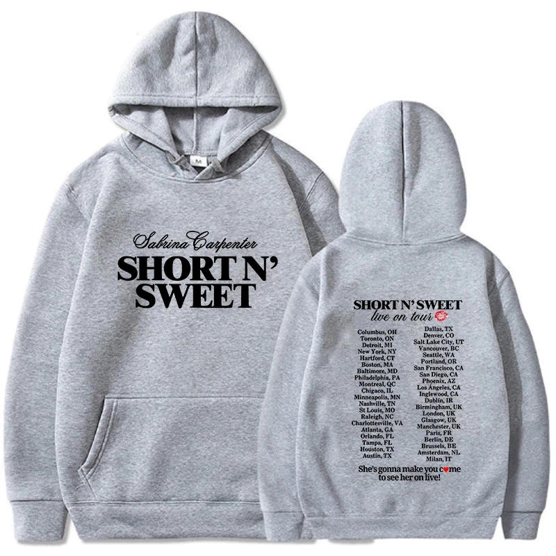 Sabrina Carpenter Short N Sweet Live Tour 2025 Hoodie Fashion Unisex Harajuku Hip Hop Hoodies Autumn Winter Vintage Pullovers