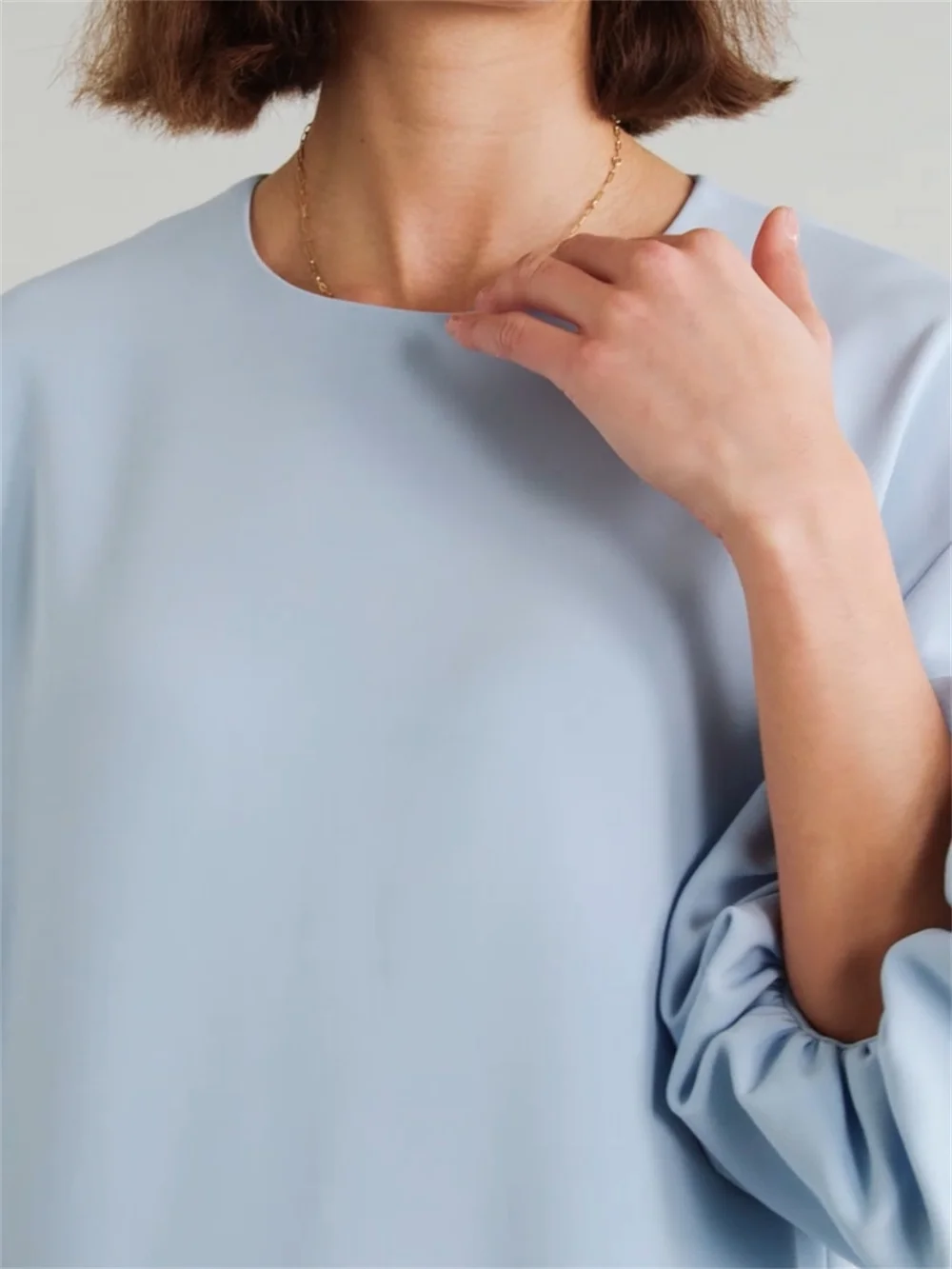 Bella Sky Blue O-neck Long Sleeves Feathers Prom Dress Elegant Ankle-length فساتين سهرة Modest A-line vestidos de fiesta 2024