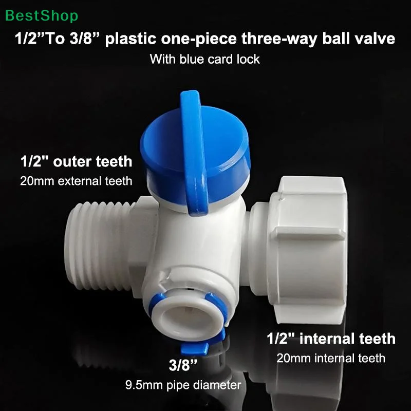 ❄1/2 Thread To 1/4 3/8 Quick Connect Water Purifier Diverter Valve RO Feed Ball Valve For RO Water Filter System Home Kitchen