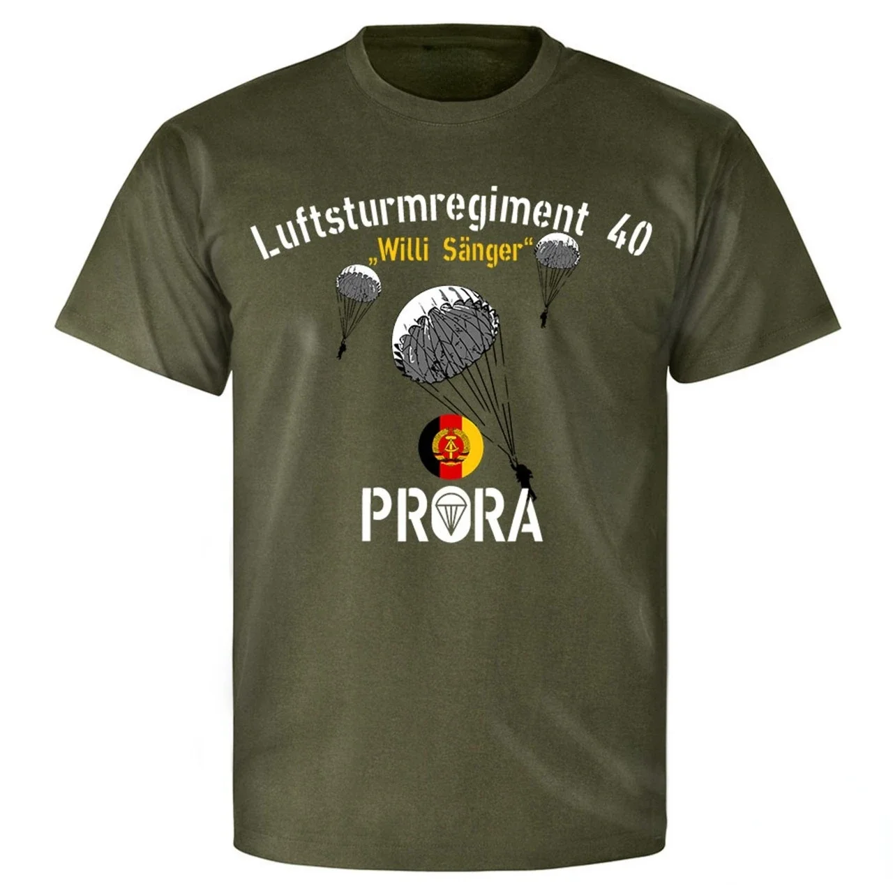 Luftsturmregiment 40 Prora NVA DDR Fallschirmjäger Parachutists T-Shirt. Premium Cotton Short Sleeve O-Neck Mens T Shirt New