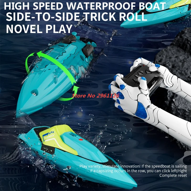 2.4G RC Boat Waterproof Dual Motor High Speed Racing Speedboat Model Electric Remote Control Outdoor Boat Summer Water Paly Toys