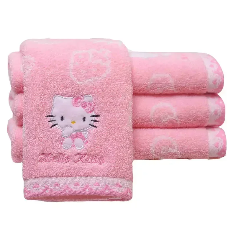 Hello Kitty animation peripheral creative Girls heart absorbing water face toalla kawaii de algodón puro para niños, venta al por mayor