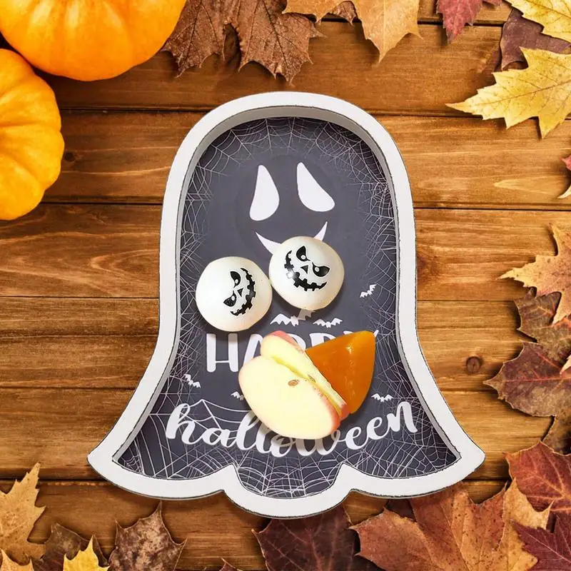 Halloween Ghost Plate Ghost Theme Cake Plate Ghost Snack Fruit Meat Cheese Board Charcuterie Board Dish Plate Halloween Ghost