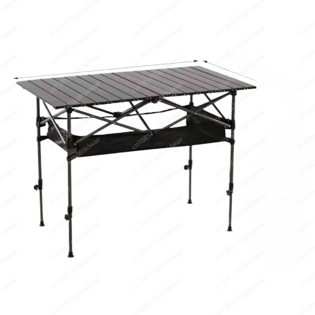 

Net pocket liftable folding table egg roll table portable camping picnic stall set outdoor folding table and chairs