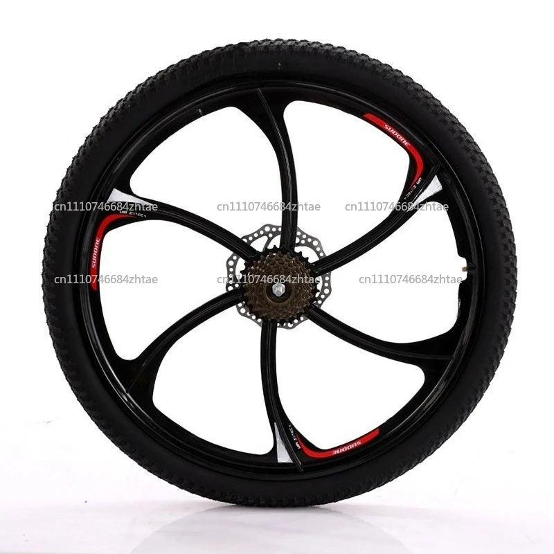 24 inch 26 inch mountain bike bearing six-knife integrated wheel set disc brake magnesium aluminum alloy wheel set bicycle wheel
