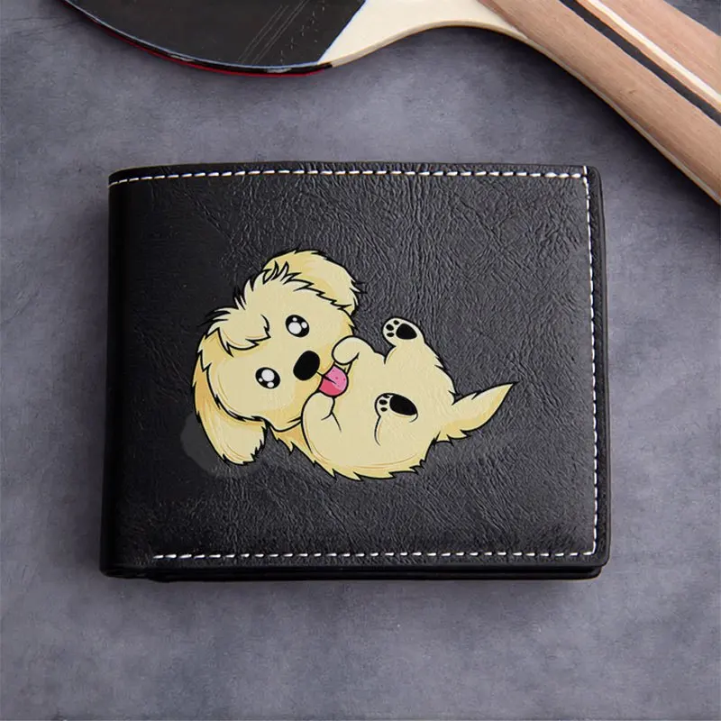 Portafoglio in pelle PU dal design simpatico cucciolo Portafoglio compatto alla moda minimalista per uomo e donna Leggero e durevole per l'uso quotidiano