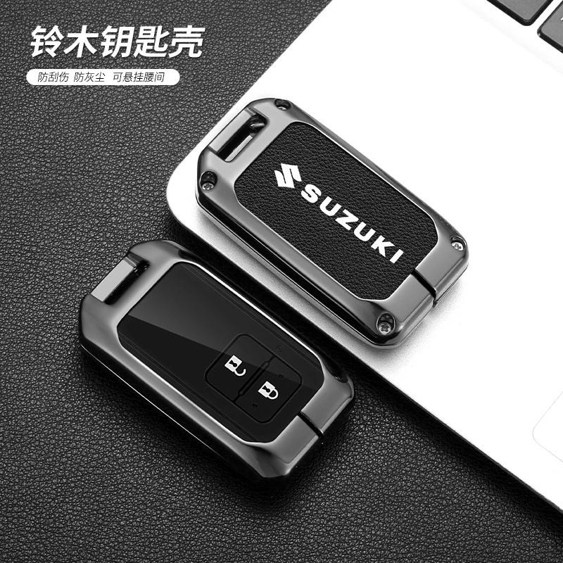 Zinc Alloy Leather Car Smart Key Case Cover Protector Shell For Suzuki Sierra Jimny Swift Embona Spacia Wagon Ertiga Accessories