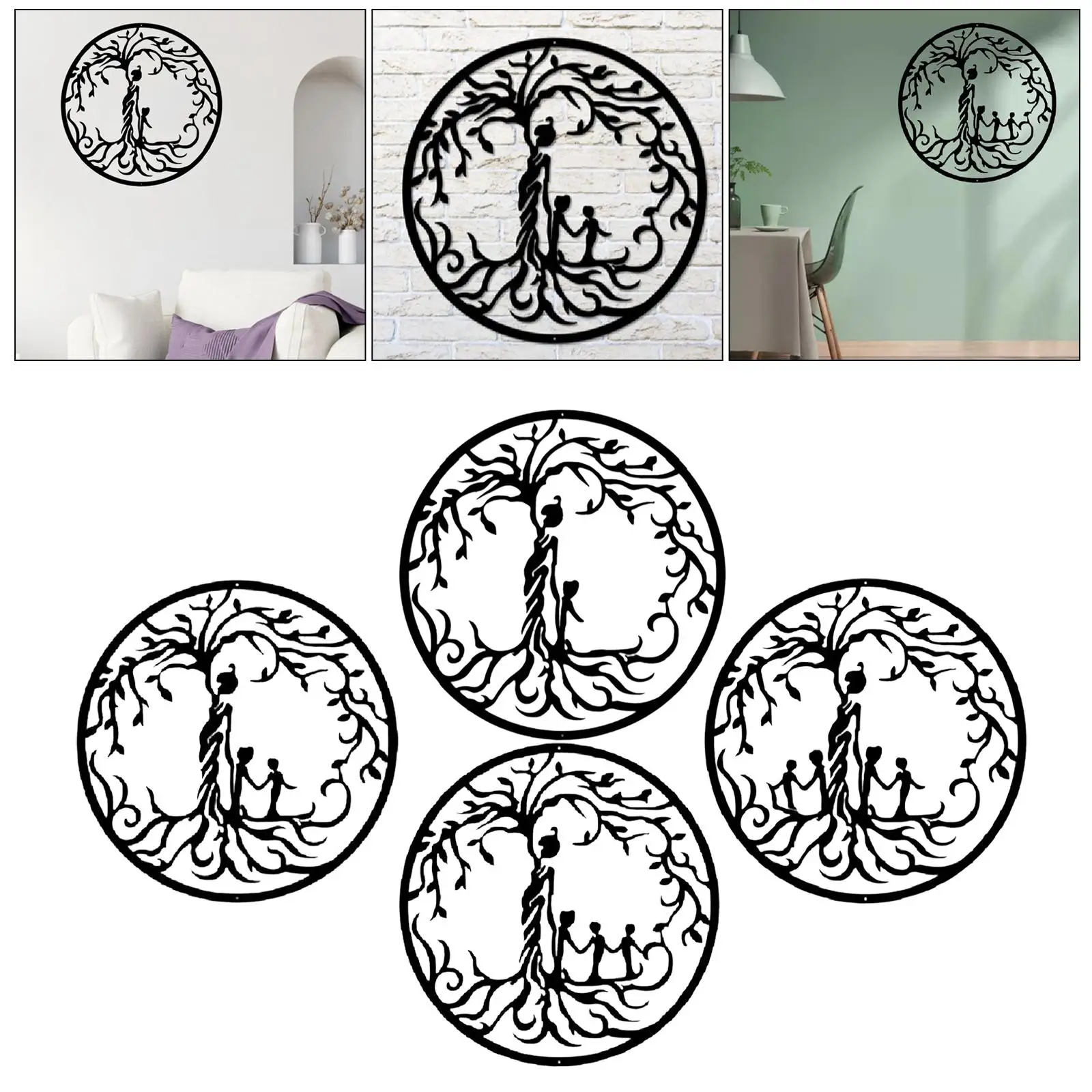 Wall Decorations Art Mother and Children Child Sculpture Family Tree Metal Steel