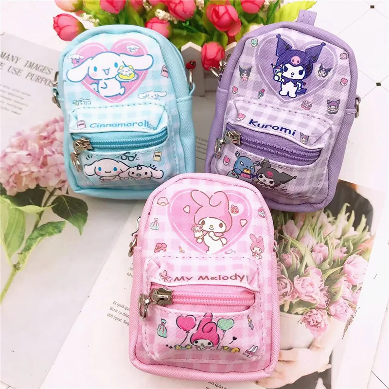 Melody Kuromi Cinnamon Pacha Dog Wallet Cartoon Portable Children's Student Slant Cross Coin Zero Wallet Earphone Storage Bag