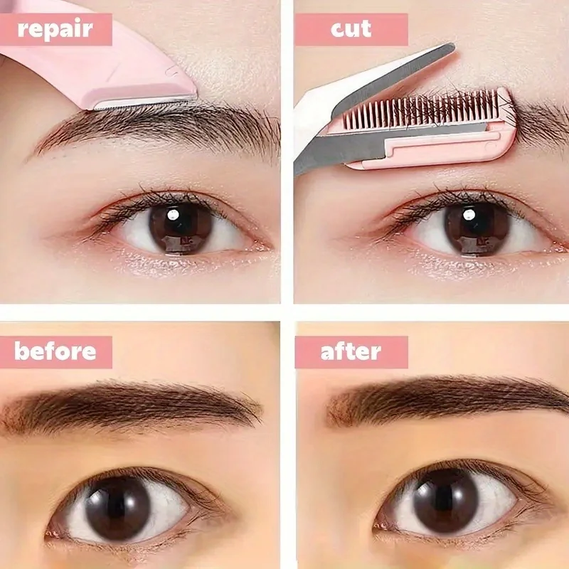 Eyebrow Trimmer Set, Precision Trimming Scissors, Curved Eyebrow Trimmer And Comb - For On-The-Go Eyebrow Grooming image 6