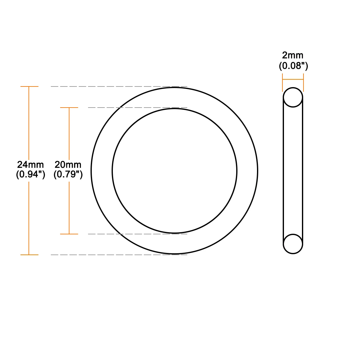 Uxcell 10Pcs Thickness 2/3mm White Silicone Seal Ring 5-33mm OD 1-27mm ID Silicone O-Ring Gasket VMQ Seal Rings Gaskets IDxODxT